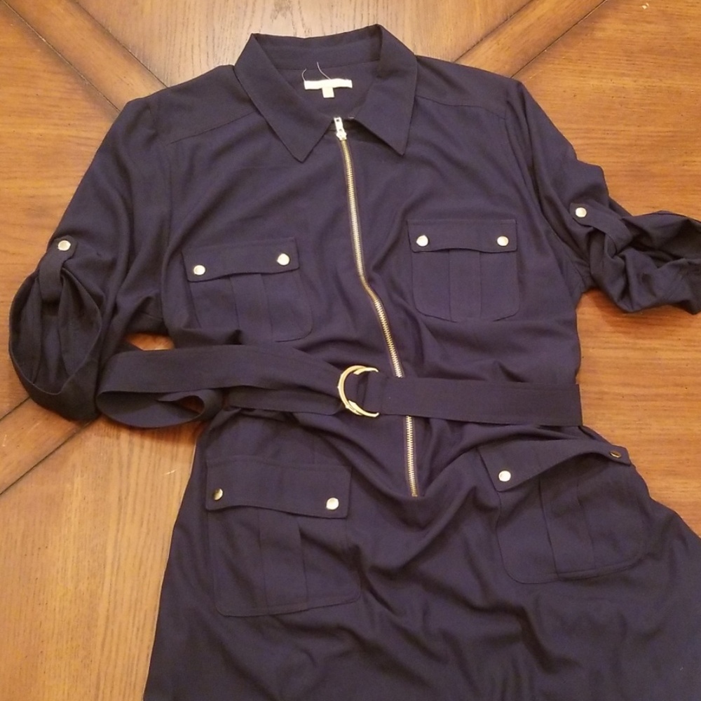 Navy shirt dress